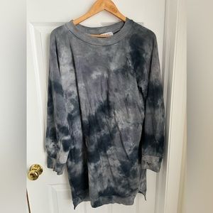 Michael Stars Los Angeles tie dye crew neck sweatshirt dress